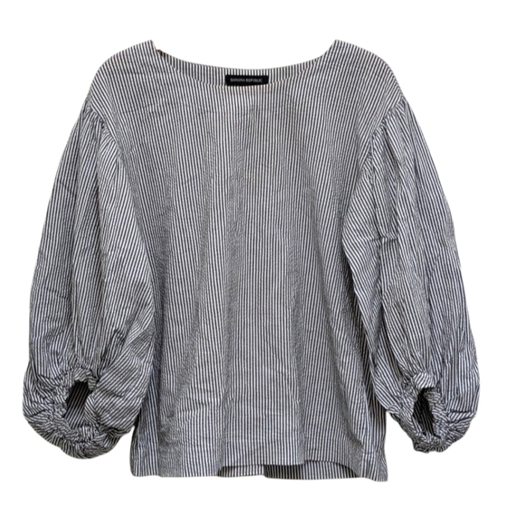 Banana Republic XS Balloon Puff Sleeve Striped Casual Blouse - Picture 4 of 10